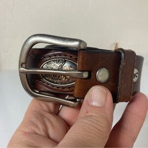 Browning The Best There Is Brown Leather Belt with Concho Deer Accents Size32/80